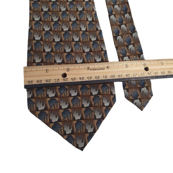 The Nature Conservancy Mens Necktie Tie Elephant Vintage Work Office Dad Gift - Picture 3 of 5